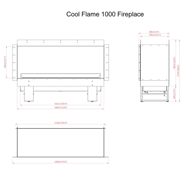 Cool Flame 1000 Single-sided Fireplace