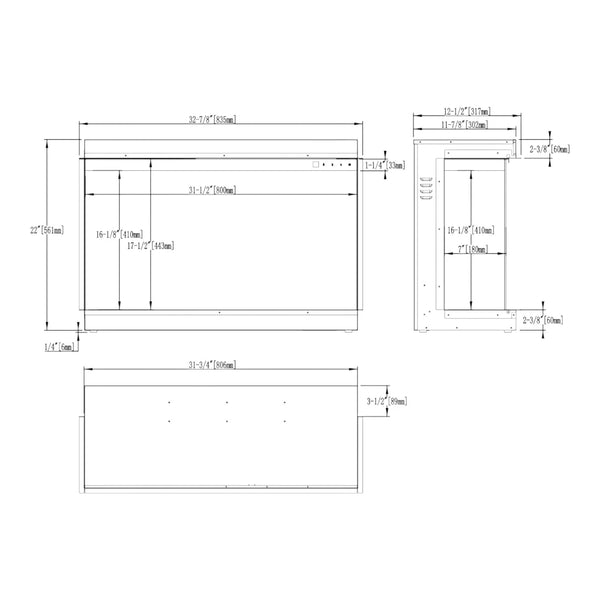 SuperB 33 - 84 cm vgradni električni kamin