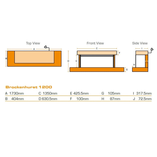 Brockenhurst 1200 White Marble β Wall-Mounted Electric Fireplace Suite