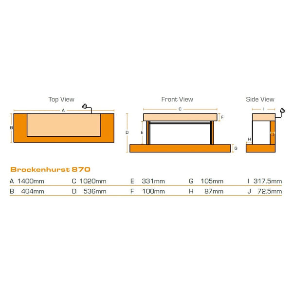 Brockenhurst 870 - White Marble Electric Fireplace Suite