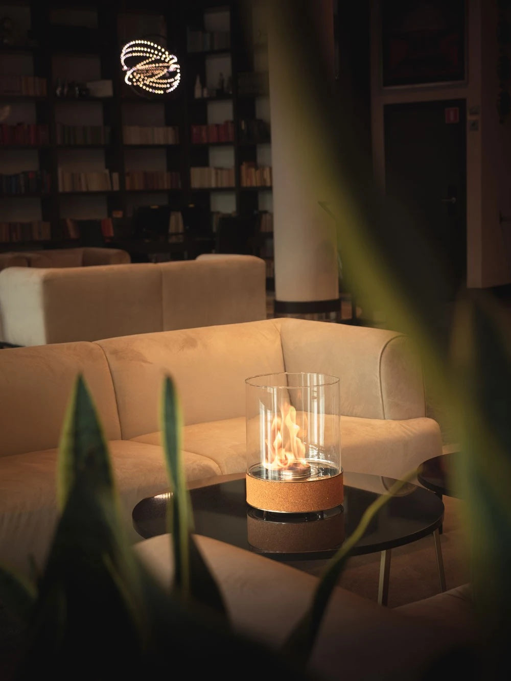 Cylinder tabletop bio ethanol fire
