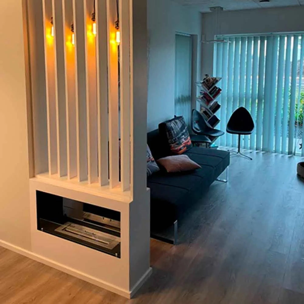 Lansing L - White Freestanding Bioethanol Fireplace