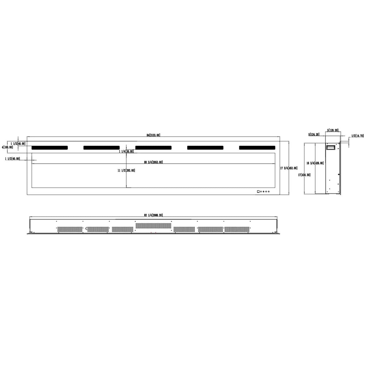 Majestic PRO Wall-Mounted Electric Fireplace 84" (213 cm)