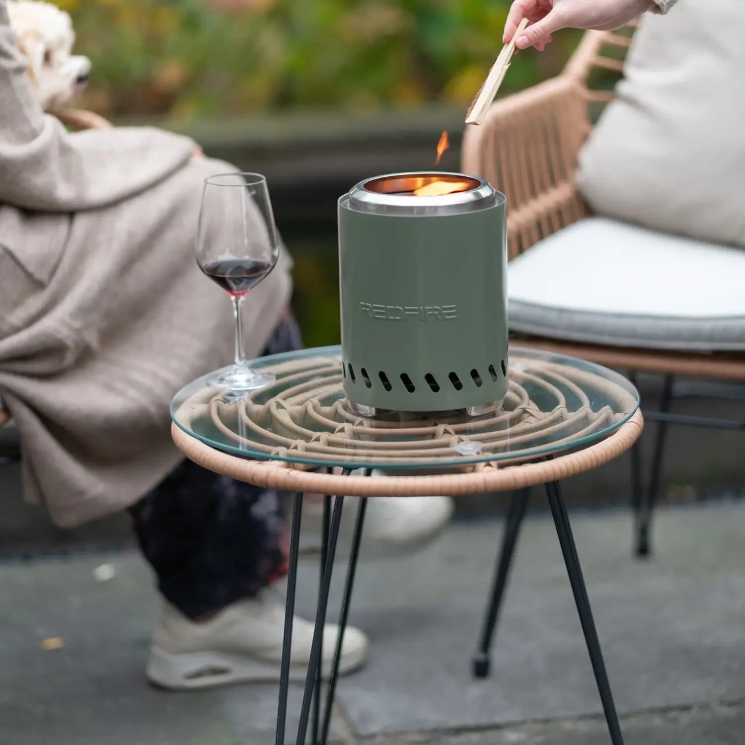 Volcano Pellet Tabletop Fire Pit Medium – Olive Green
