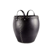 Log basket, rubber with X-stitching