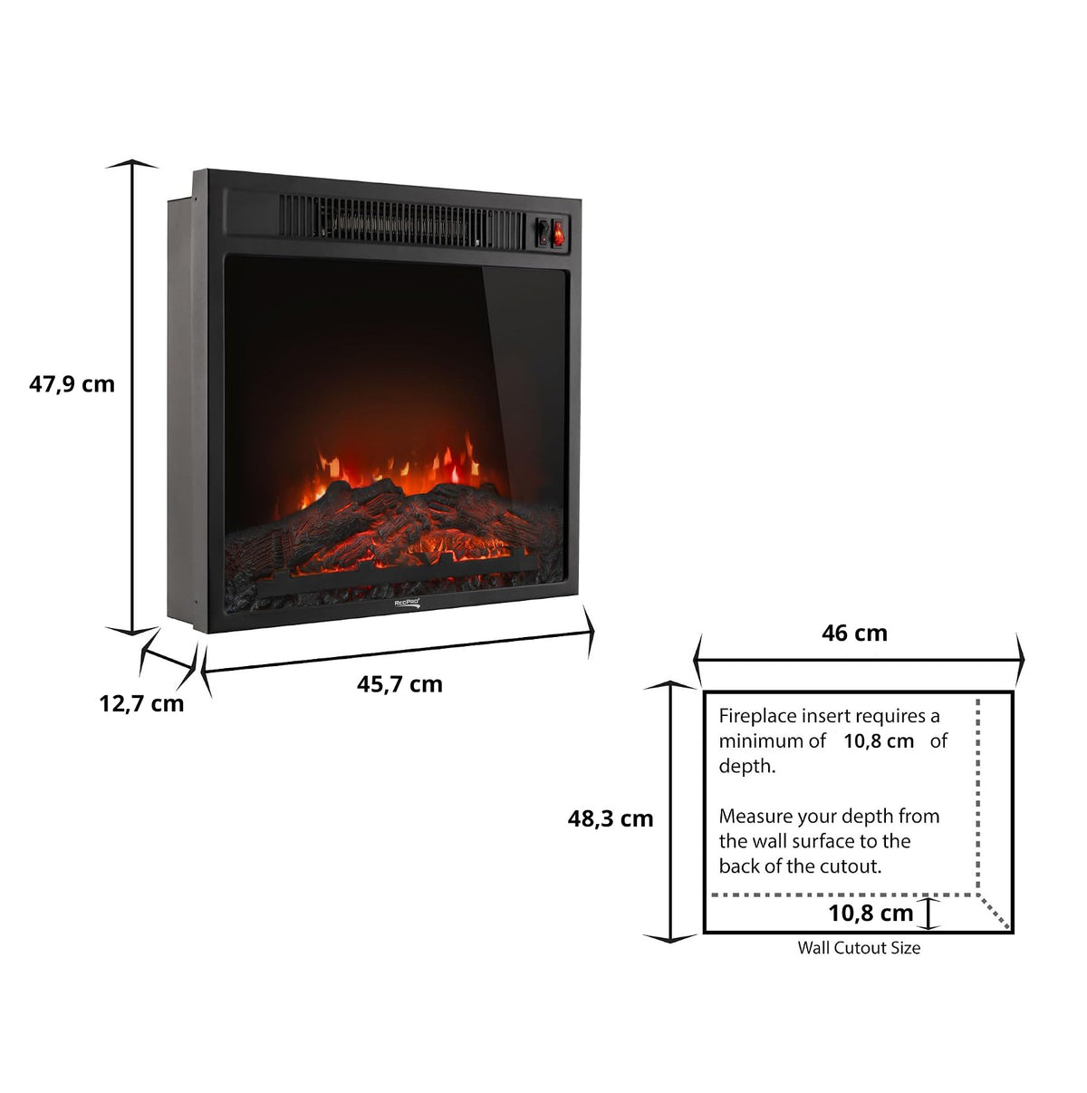 Vložek za električni kamin 500