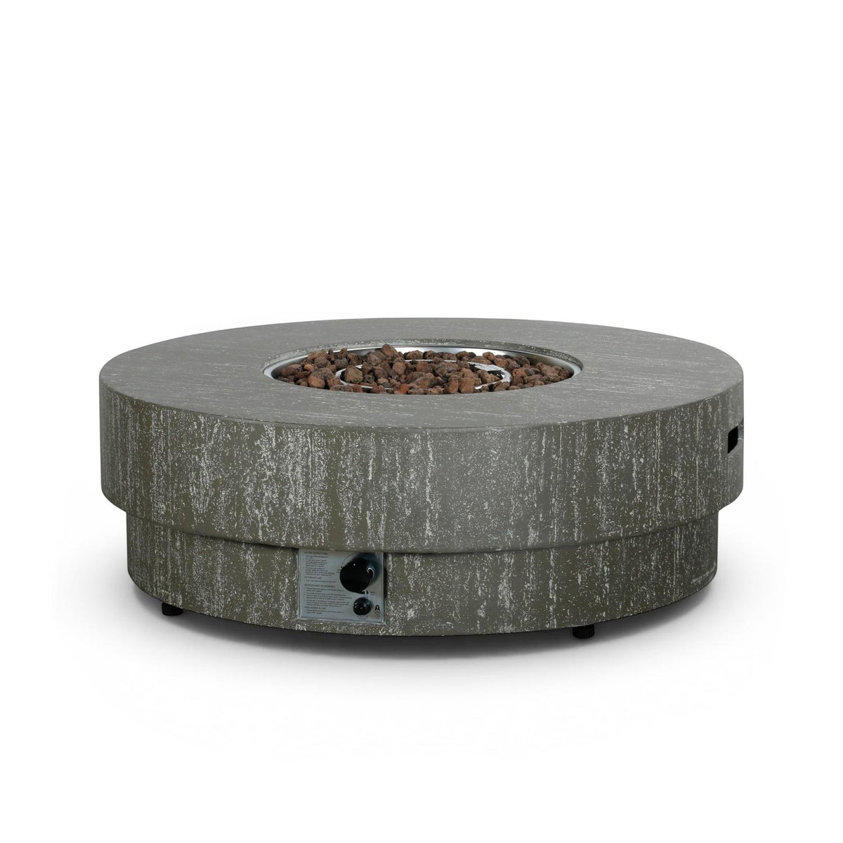 Estate Round 105 Dark Travertine – okrogla plinska mizica za ogenj