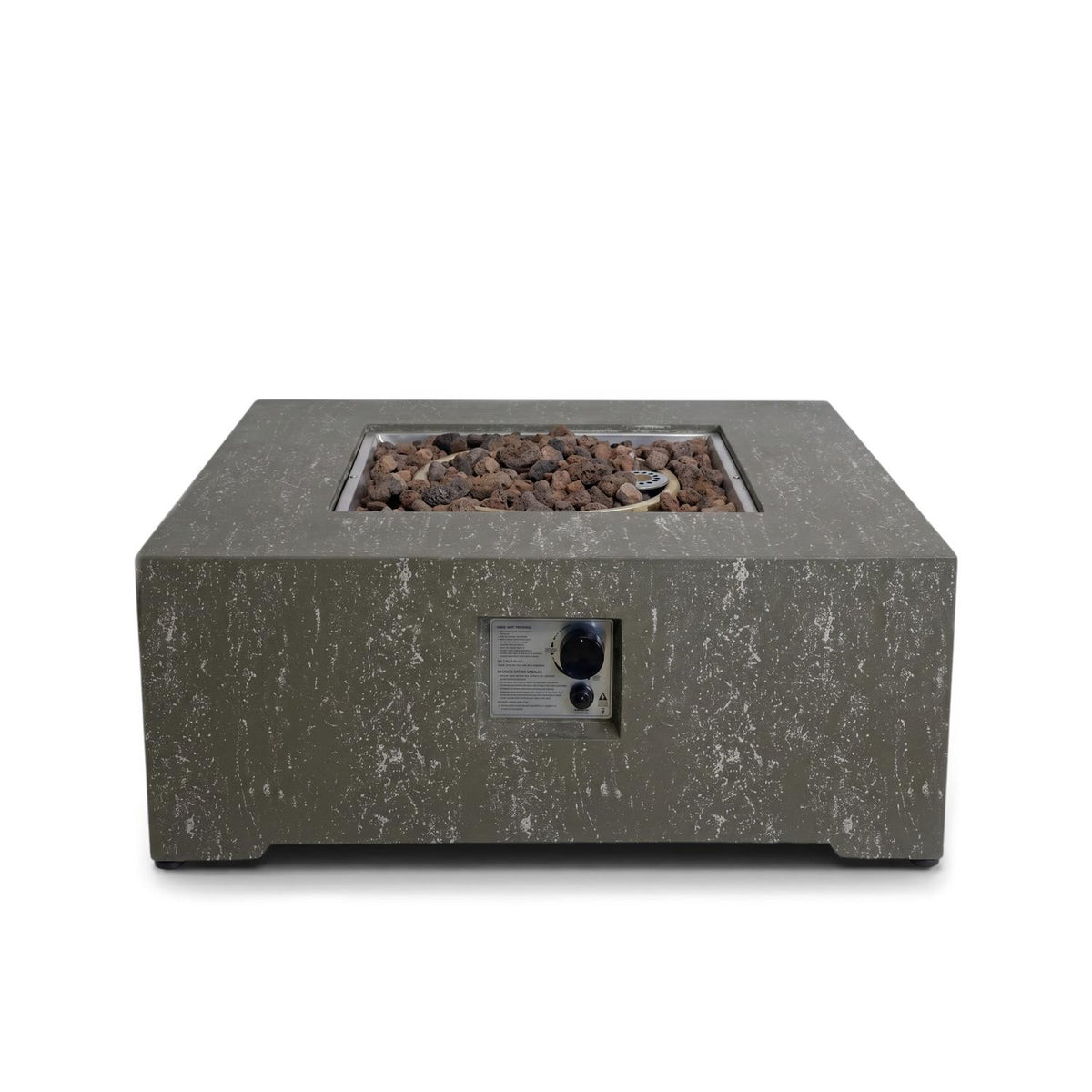 Estate Square 88 Dark Travertine – Kvadratna plinska mizica za ogenj