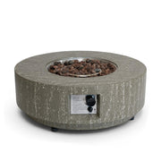 Estate Round 76 Dark Travertine – Okrogla plinska mizica s kuriščem