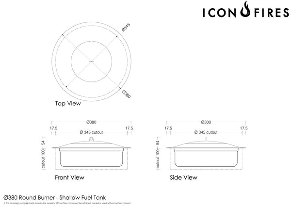 Icon Fires okrogli bioetanolski gorilnik