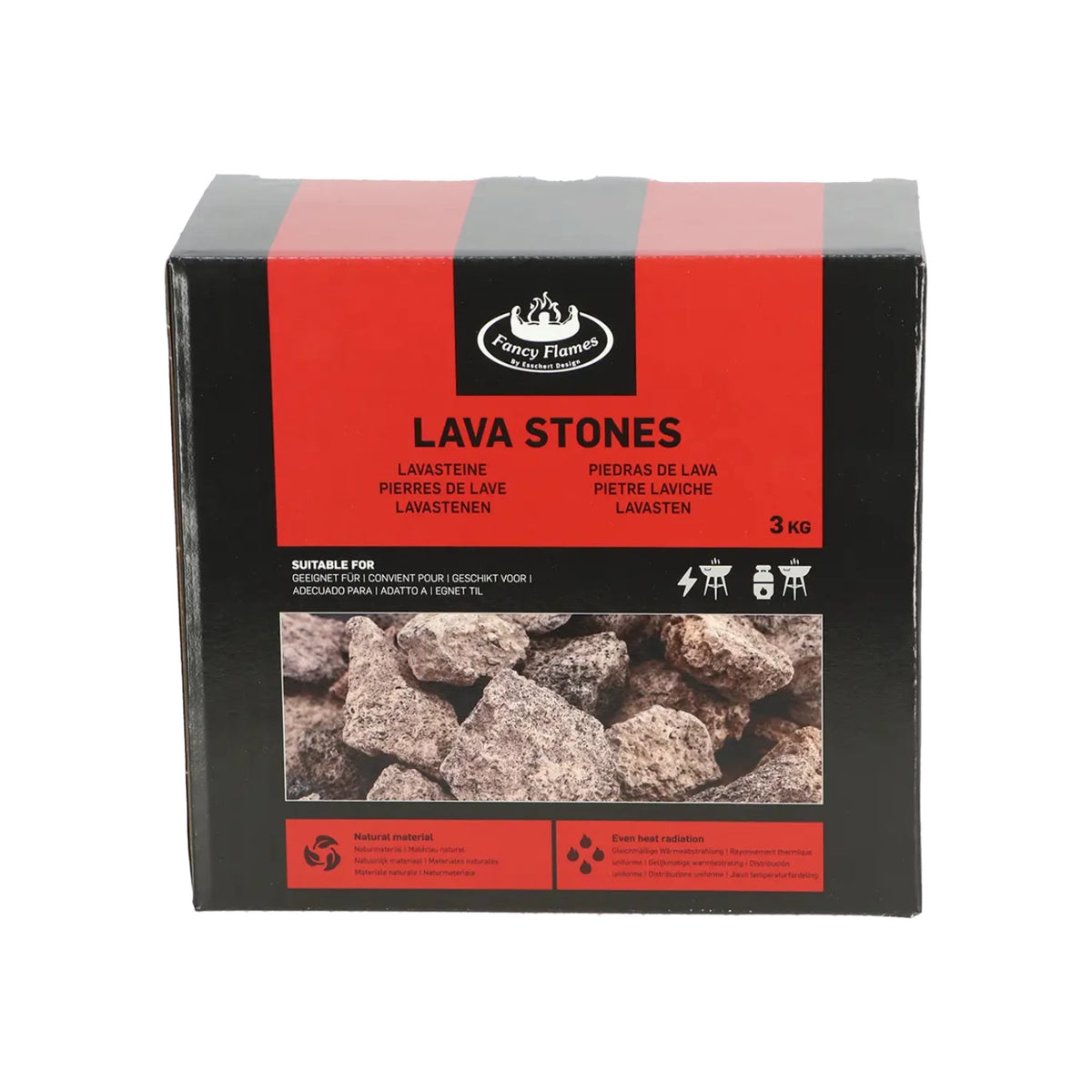 Lava kamni 3 kg – za zunanje plinske kamine in žare