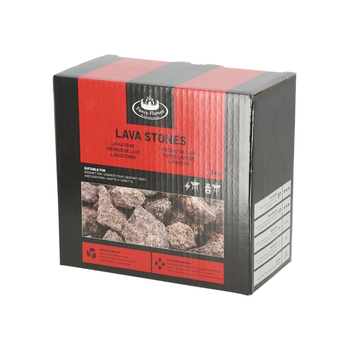 Lava kamni 3 kg – za zunanje plinske kamine in žare