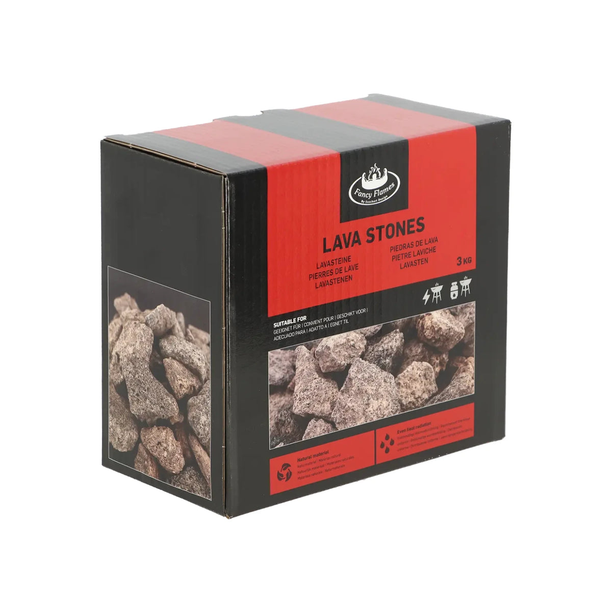 Lava kamni 3 kg – za zunanje plinske kamine in žare