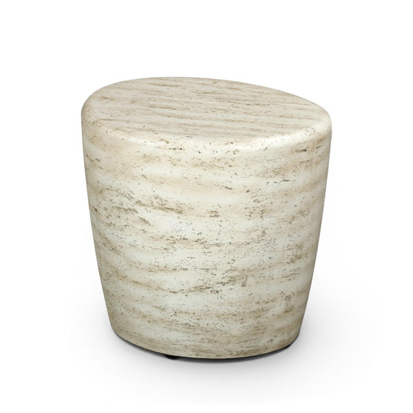 Stranska mizica Organic Travertine – Zunanja kompozitna odlagalna mizica