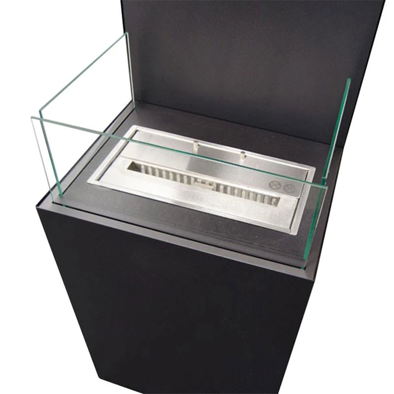 Open 3-Sided Bio Fireplace - Black