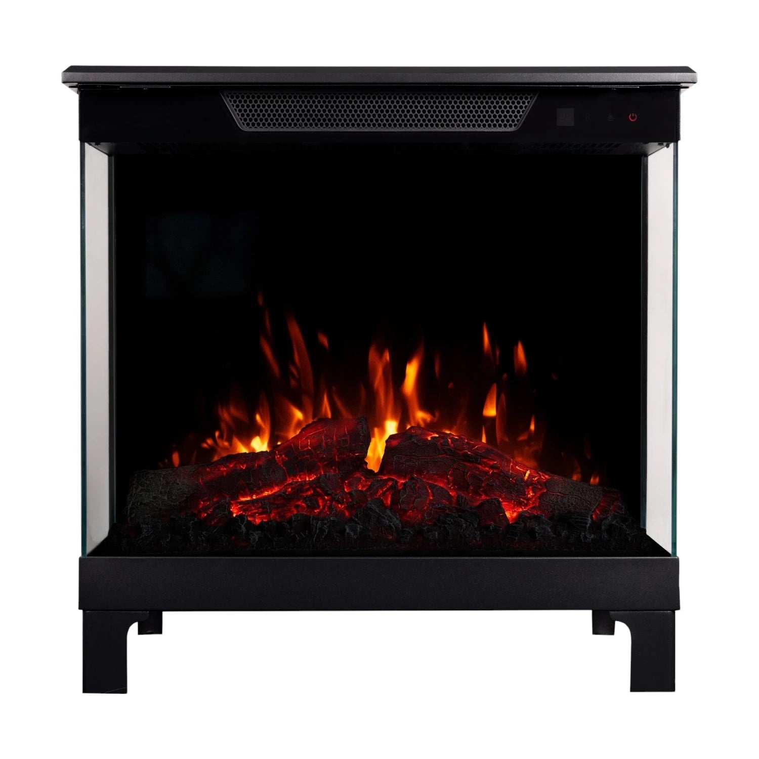 Tower 76 – Freestanding Electric Fireplace with 3-Sided Flame View