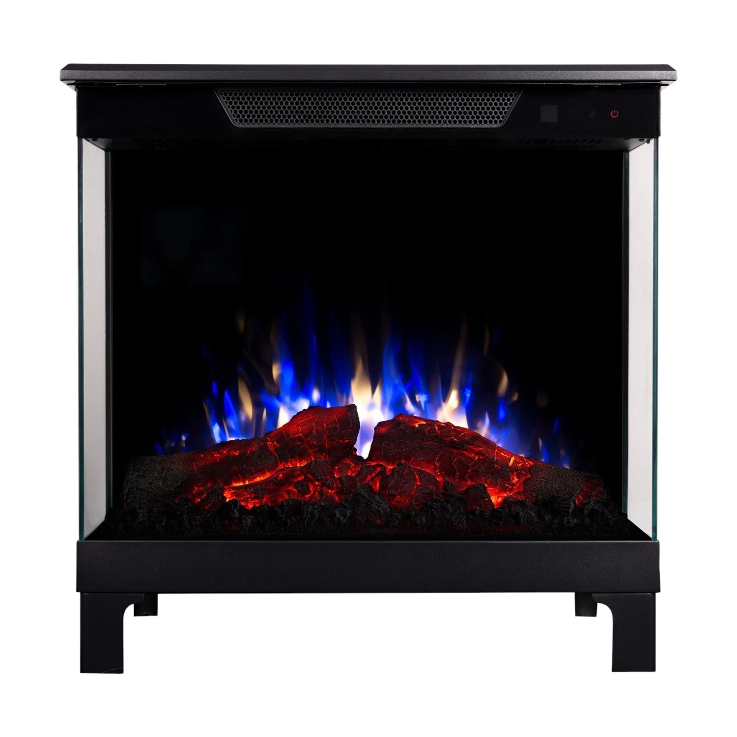 Tower 61 – Freestanding Electric Fireplace with 3-Sided Flame View