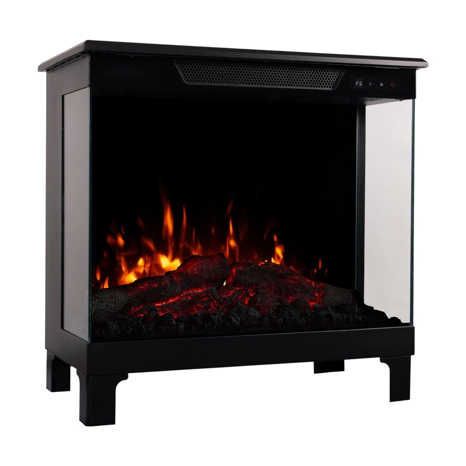 Tower 61 – Freestanding Electric Fireplace with 3-Sided Flame View