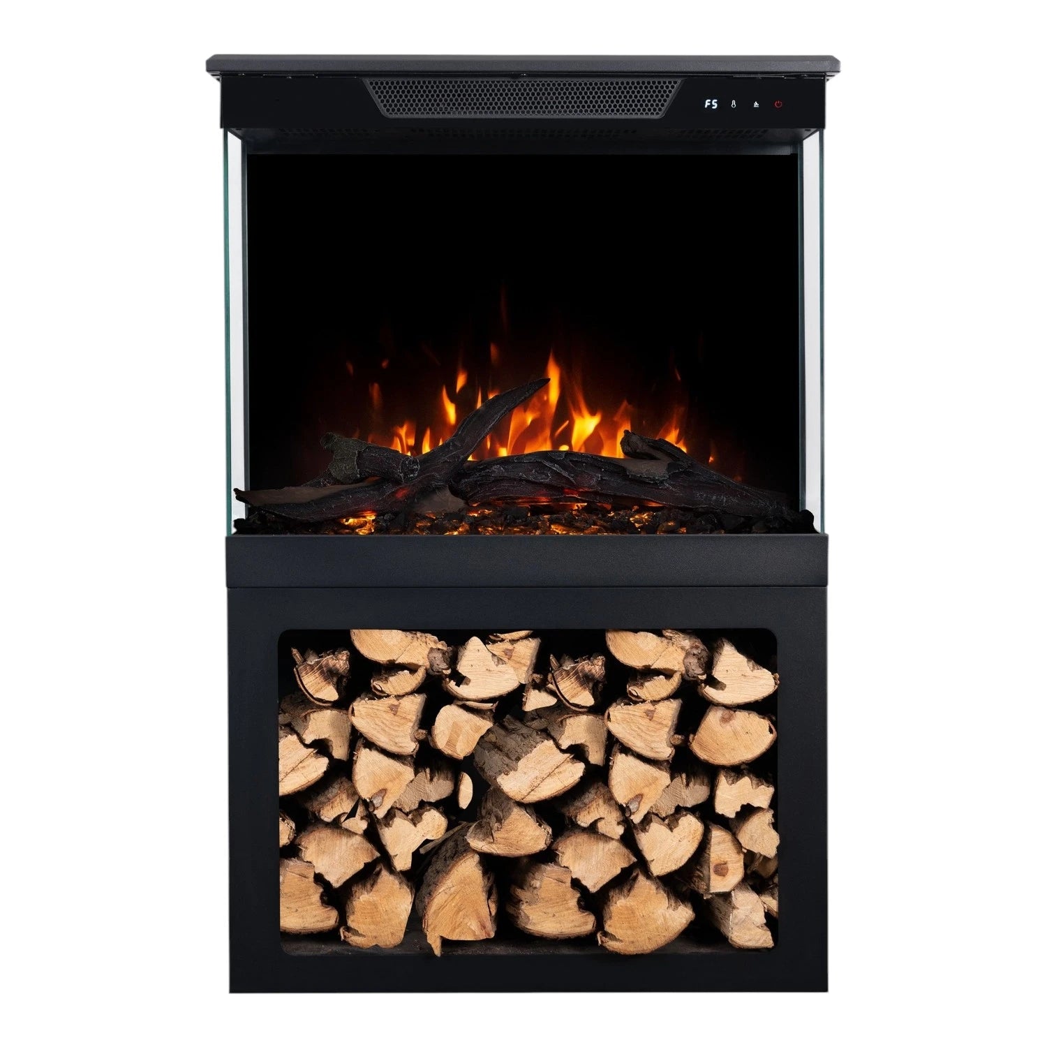 Tower 61 Electric Fireplace with Log Storage