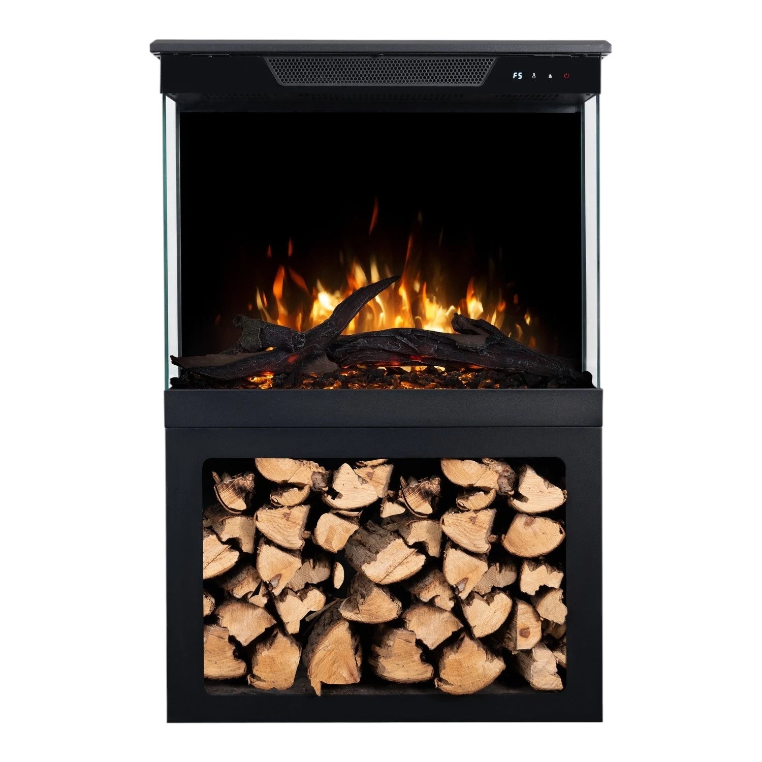 Tower 61 Electric Fireplace with Log Storage