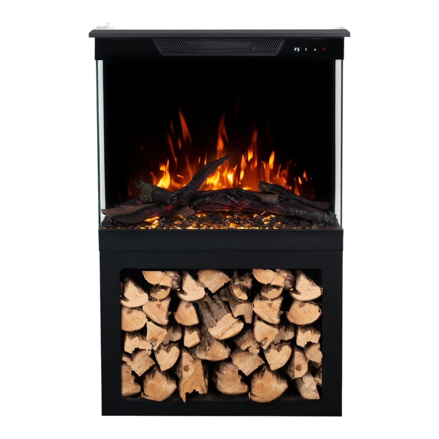 Tower 71 Electric Fireplace with Log Storage