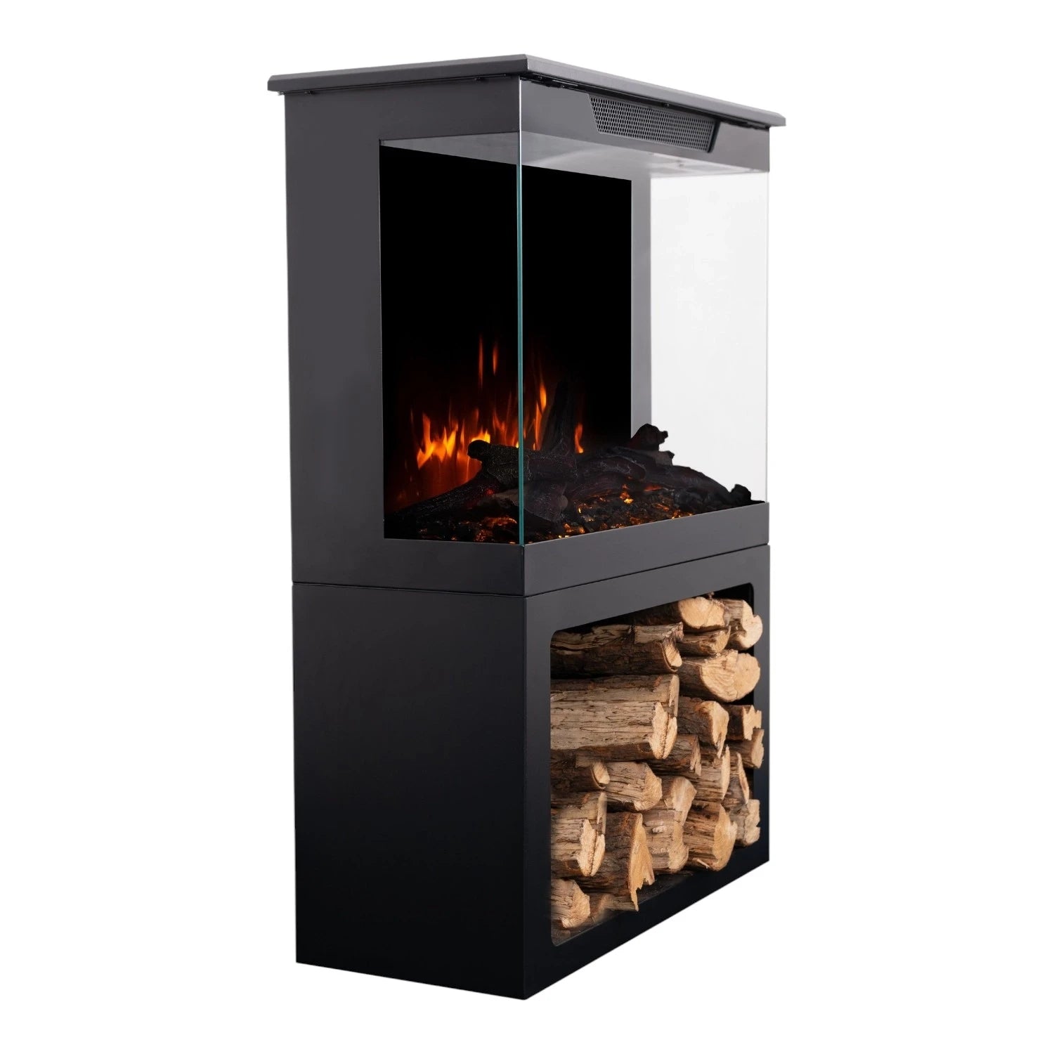Tower 71 Electric Fireplace with Log Storage