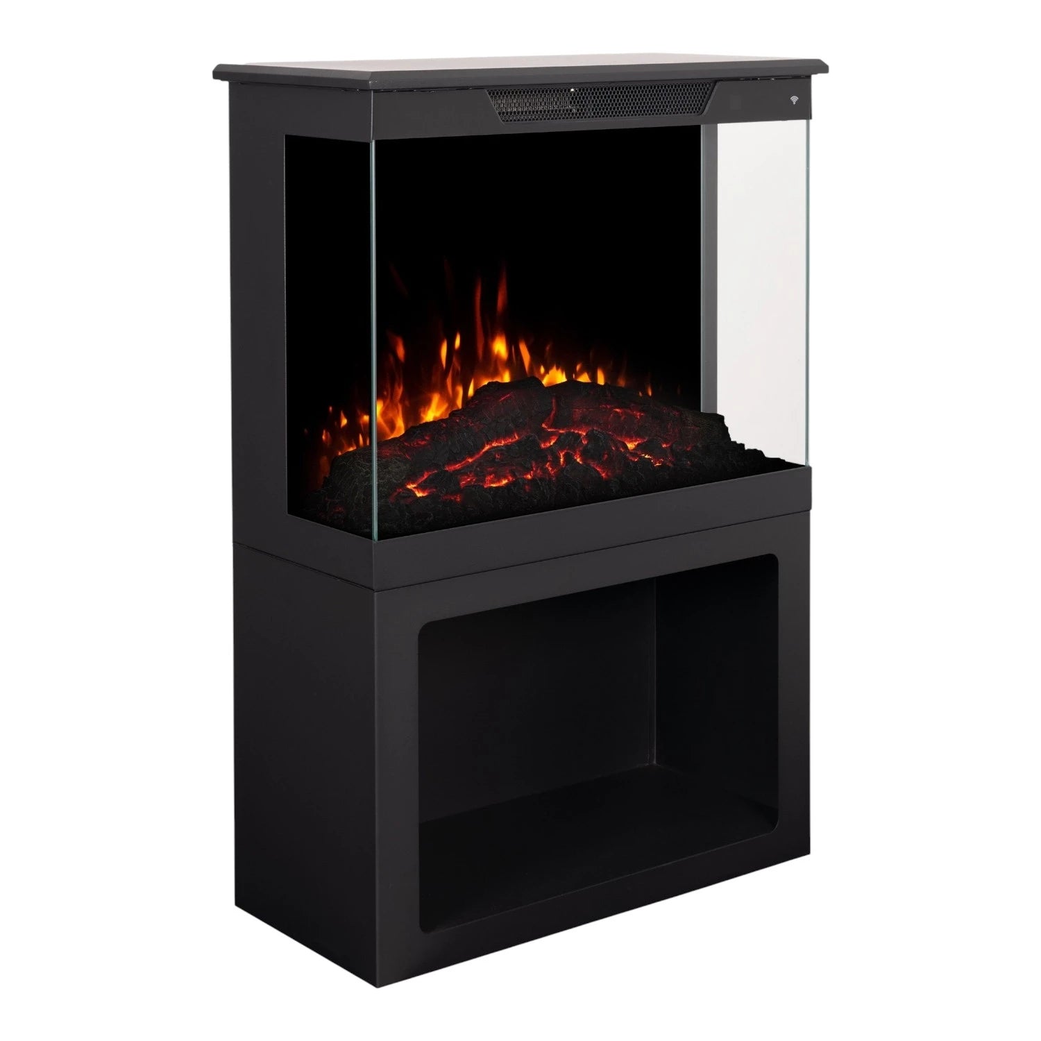 Tower 71 Electric Fireplace with Log Storage