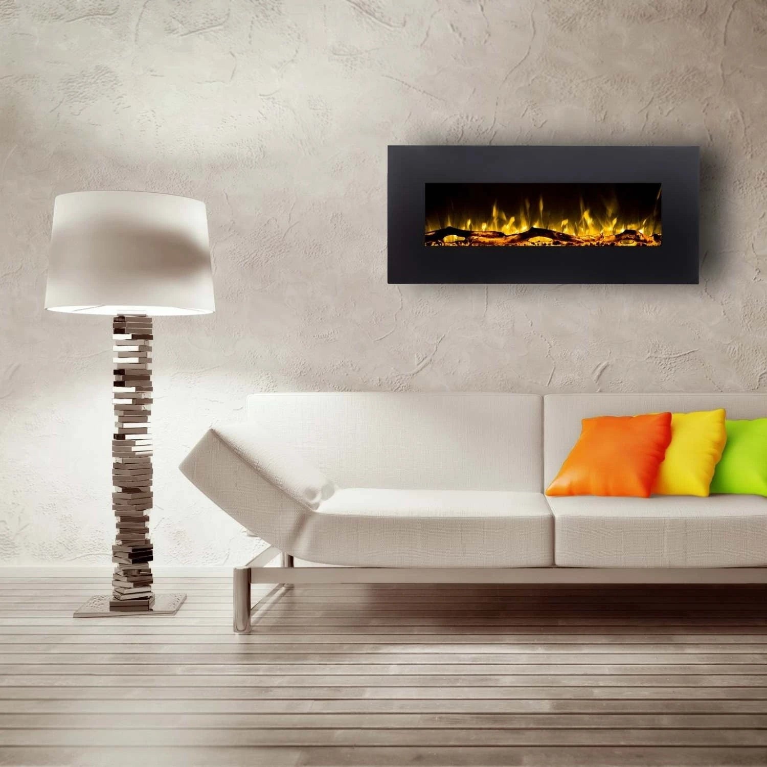 Albion 110 cm - stenski električni kamin