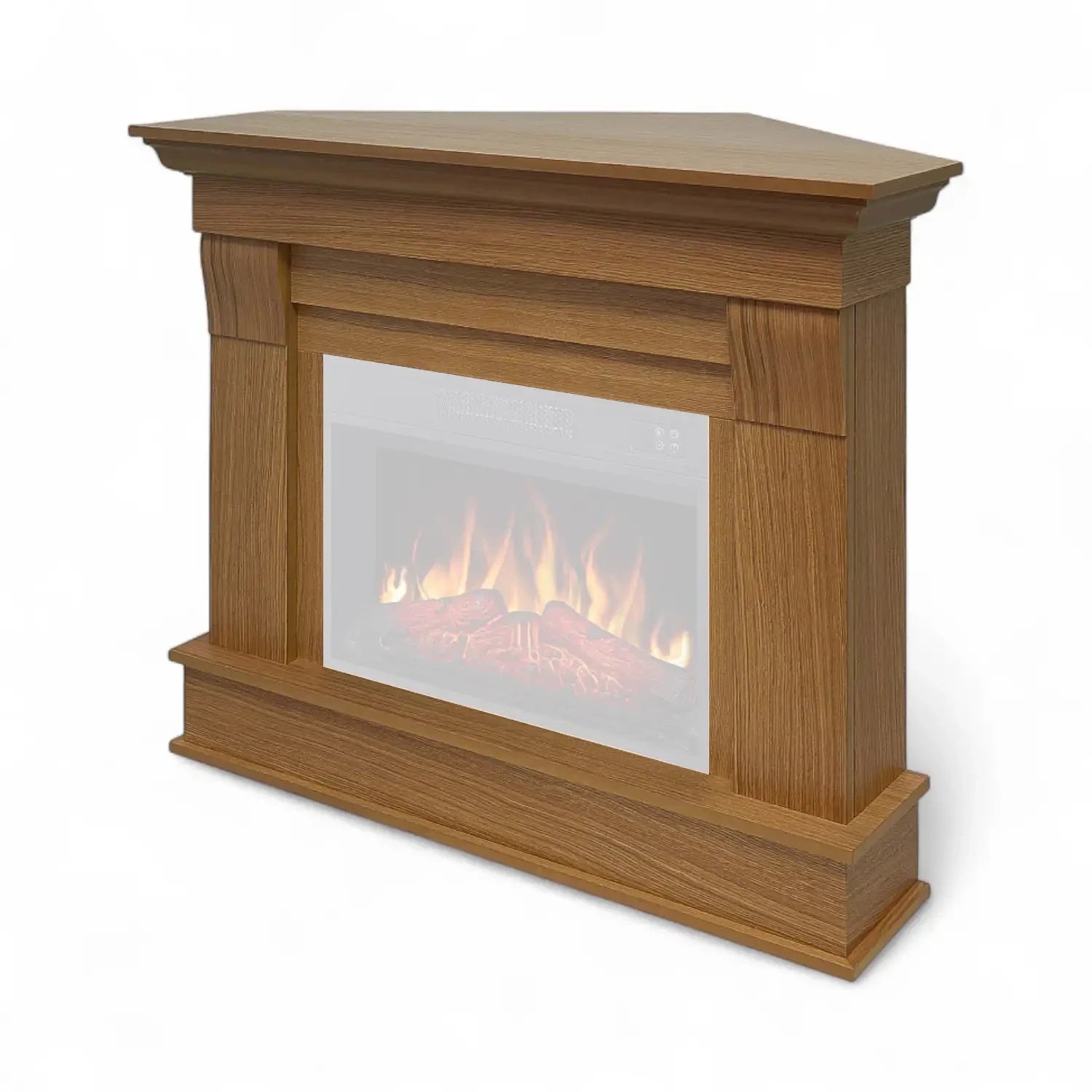 Albion Corner Fireplace Mantel – Light Oak (Frame Only)
