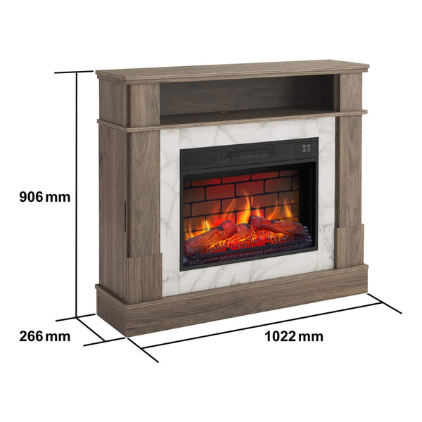 For Living Fireplace Mantel – Grey Oak (Frame Only)