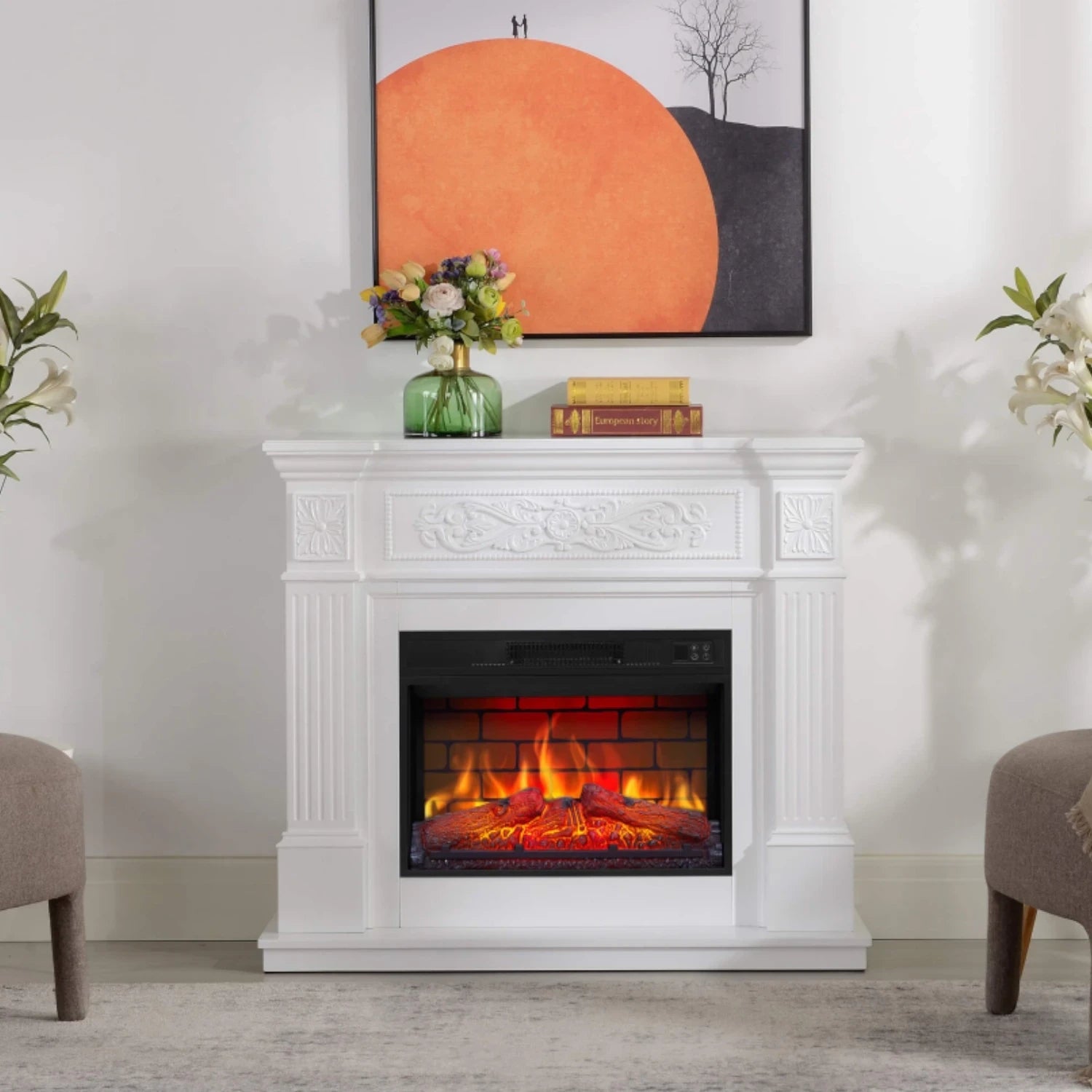 Toscana Electric Fireplace - White