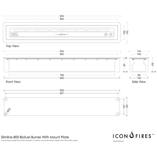 Icon Fires Slimline gorilnik - 80 cm