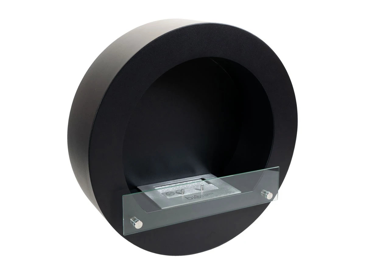 Round Black Bioethanol Fireplace