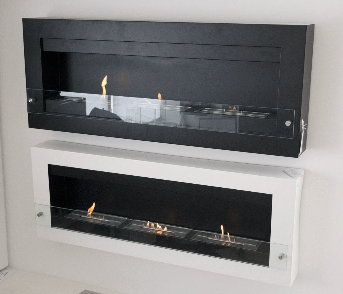 Large Wall Mounted Biofireplace - White