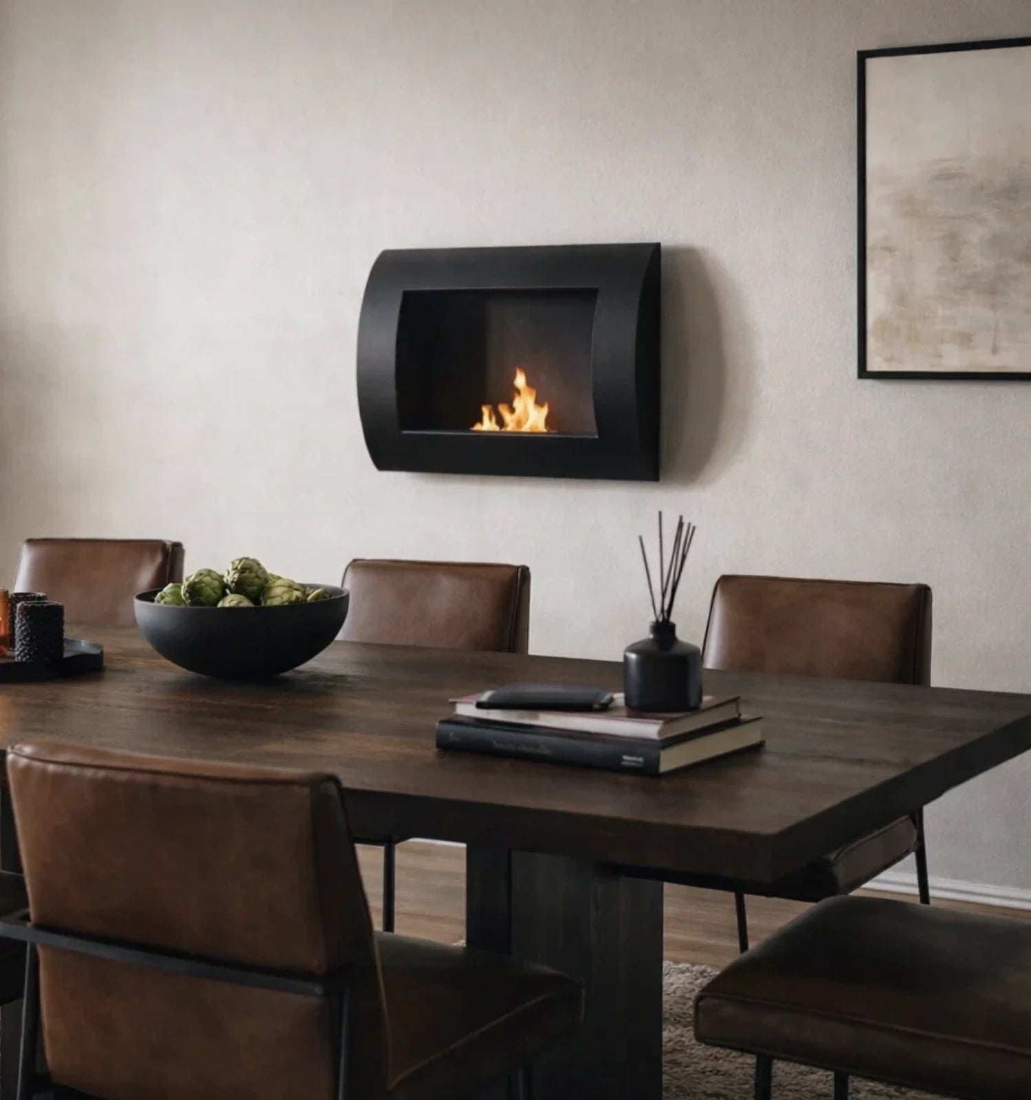 Ocean - Black Bio Wall Fireplace