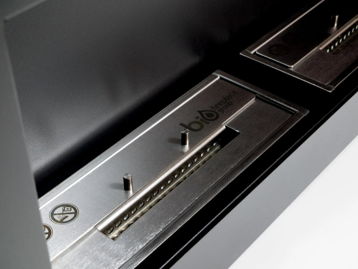 Large Black Biofireplace for Wall Mounting