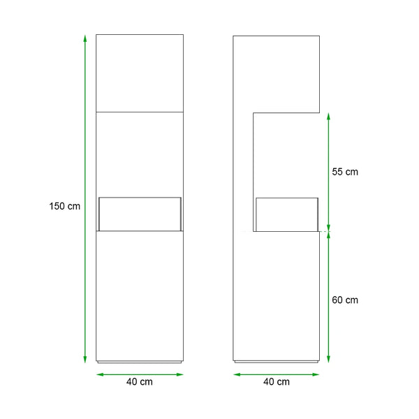 Odprt bio kamin s 3 stranicami - bel