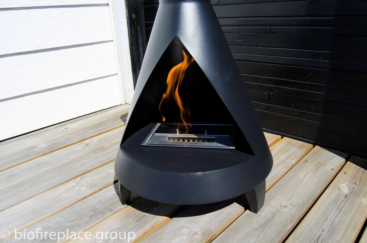Salem - Steel Bio Fire in Wood Burner Design