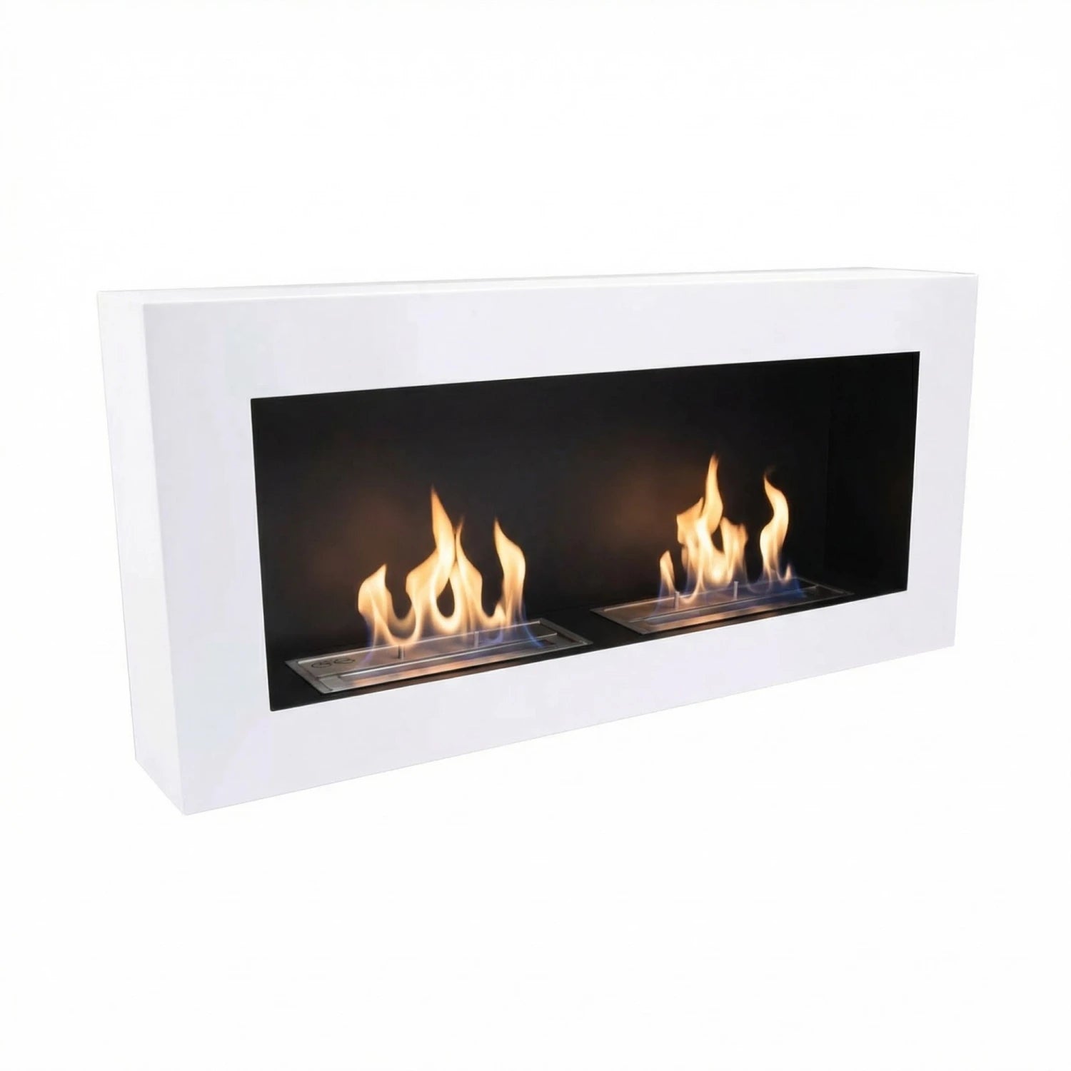 Large White Wall Mounted Bioethanol Fireplace