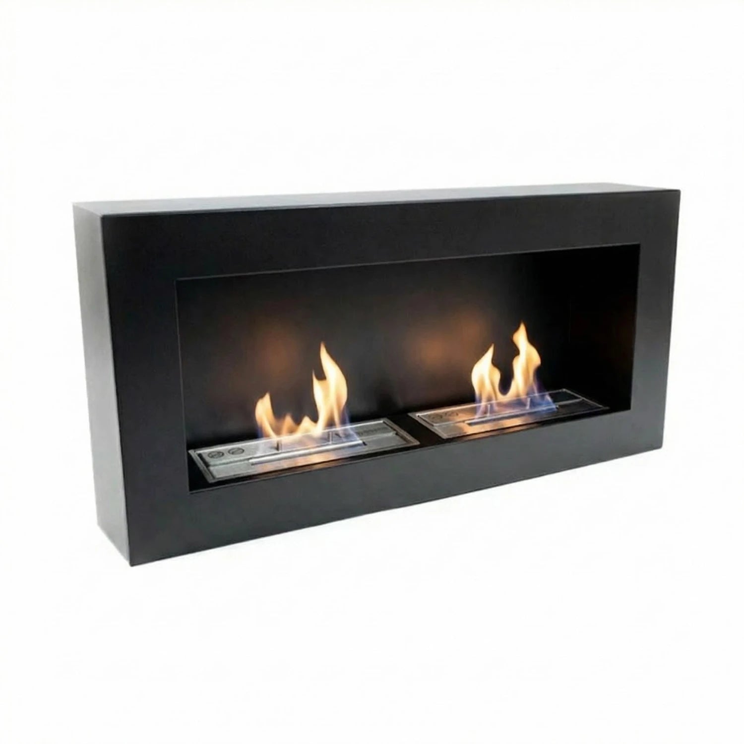 Large Black Biofireplace for Wall Mounting