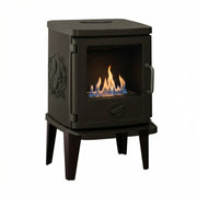 Morsø 3116 bio stove with squirrel design, cast iron, and 250 mm legs