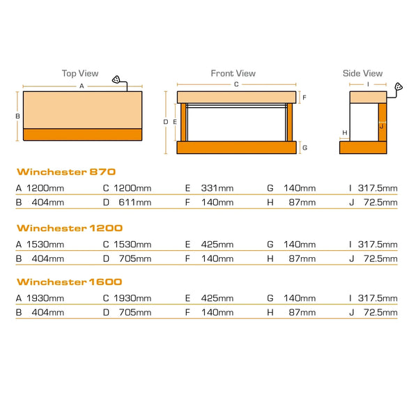 Winchester 1200 Grey Marble – Electric Fireplace Suite