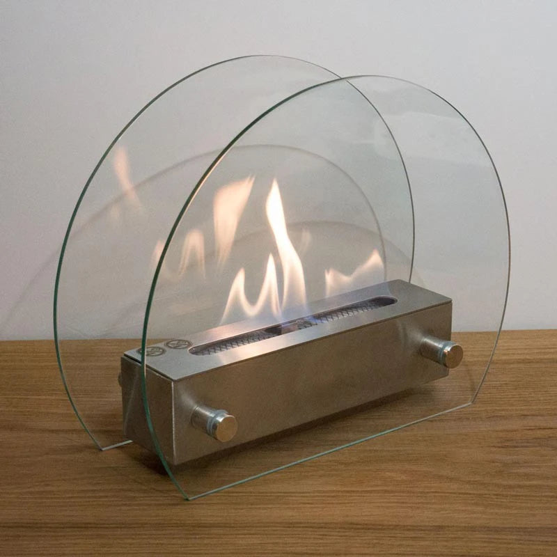Circular Table Bio Fireplace - Steel