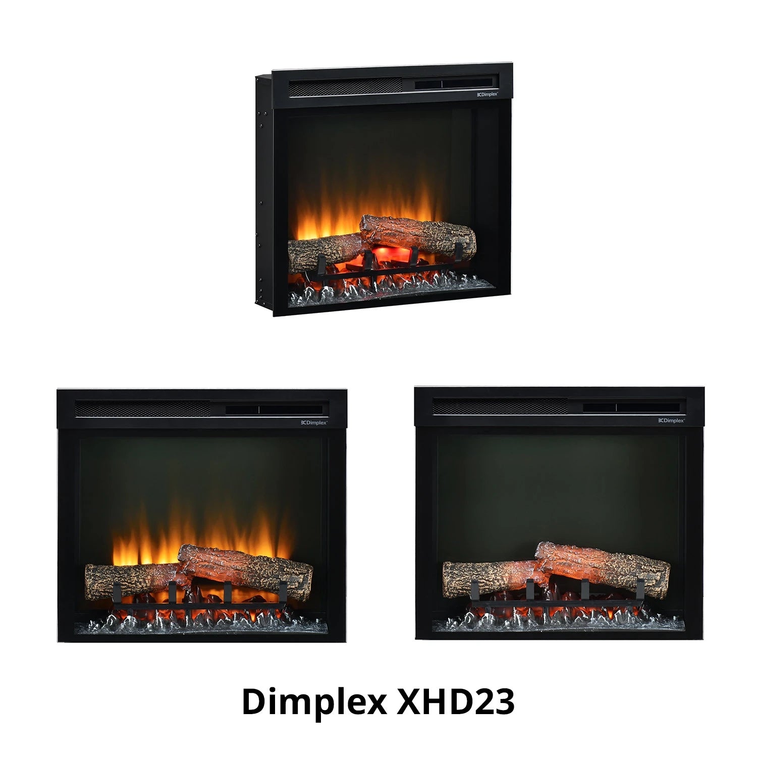 XHDFirebox vgradni električni kamin - črn