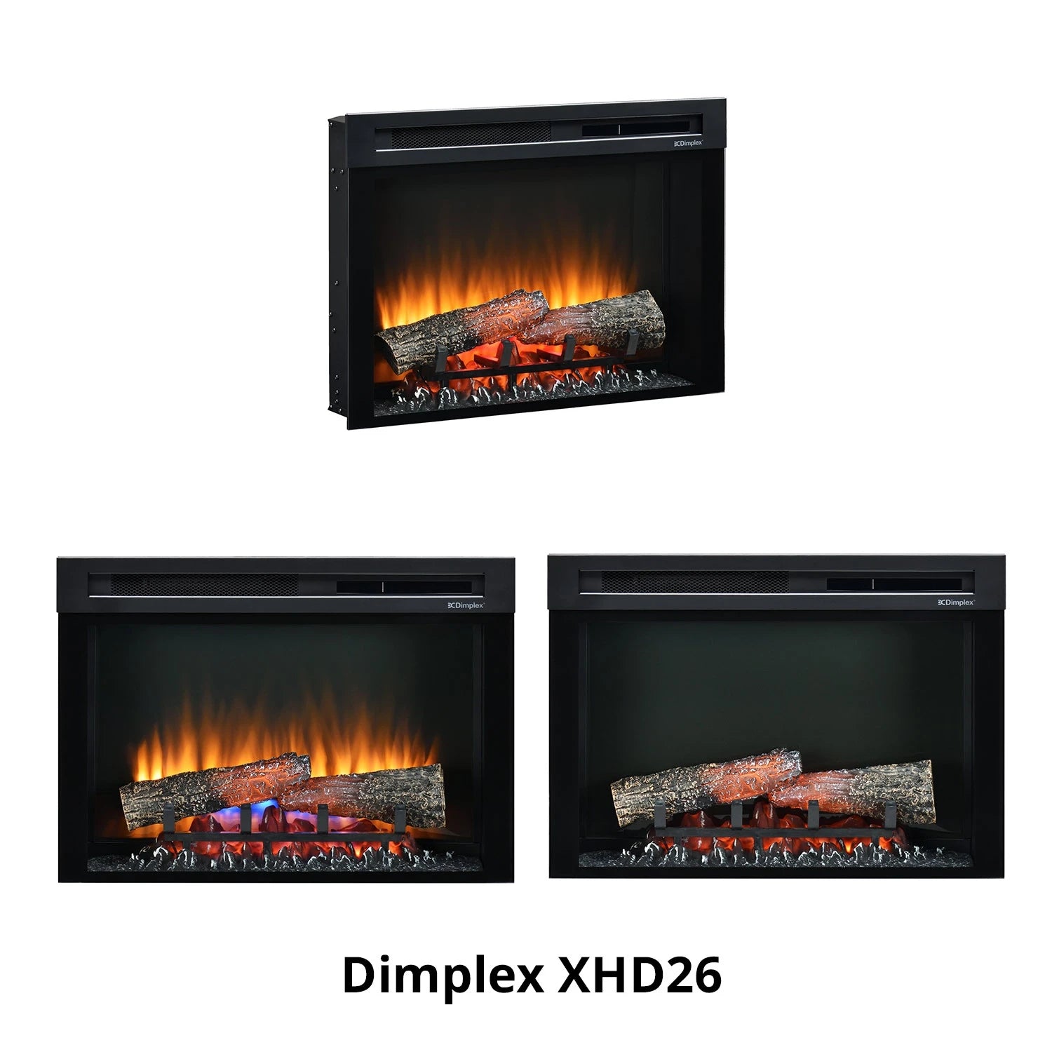 XHDFirebox vgradni električni kamin - črn