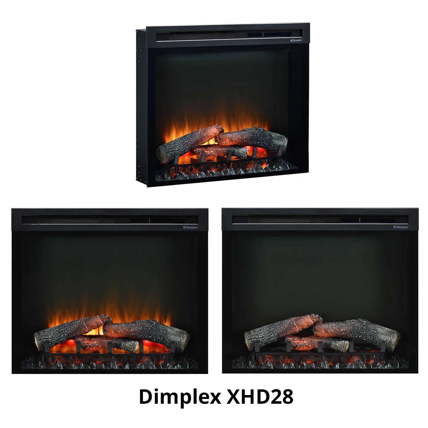 XHDFirebox vgradni električni kamin - črn