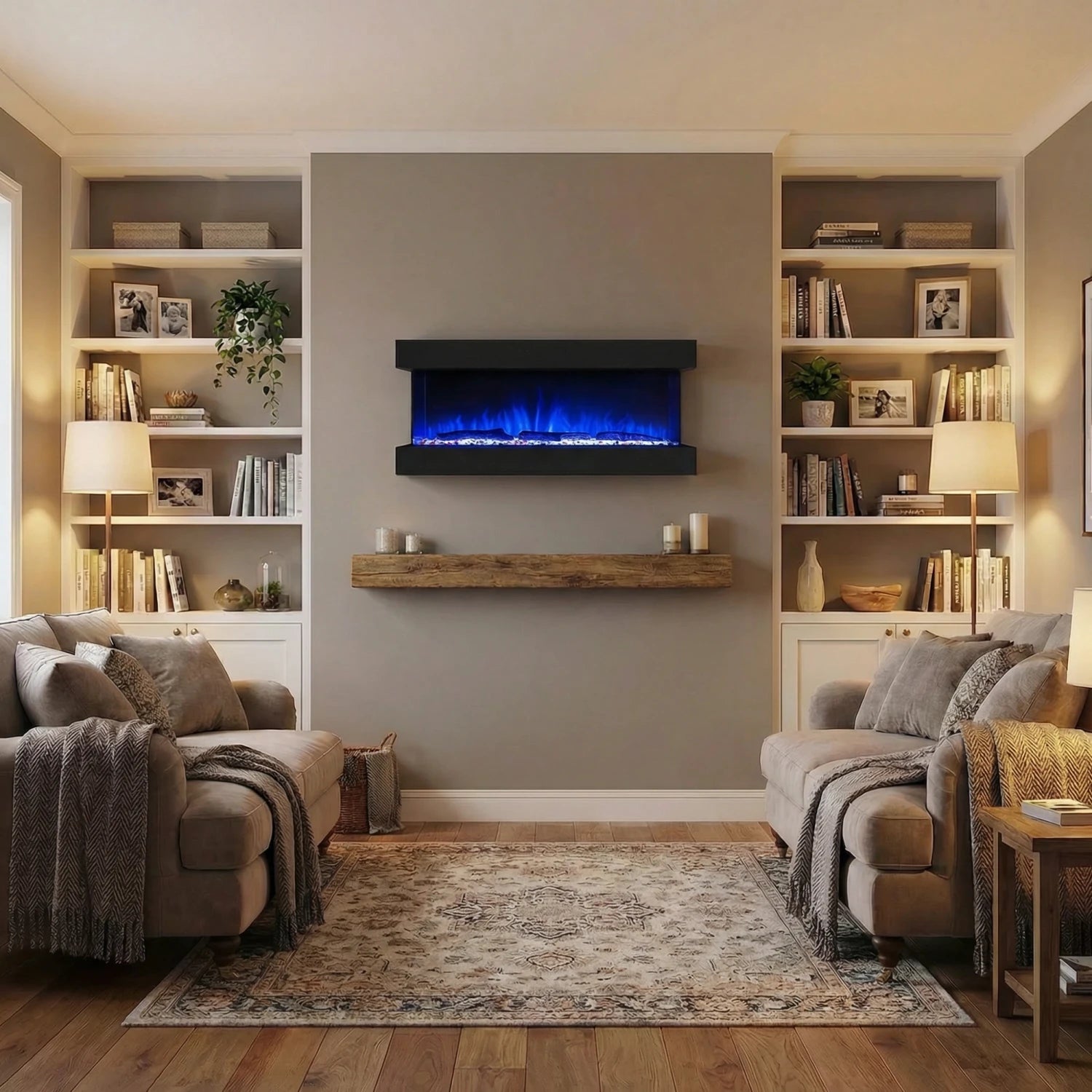 Feroza Wall-Mounted Electric Fireplace - 137 cm