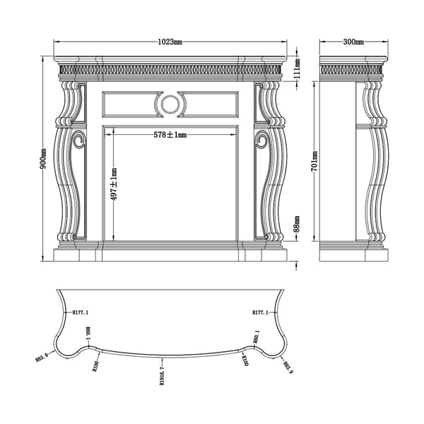 Lex Electric Fireplace - White