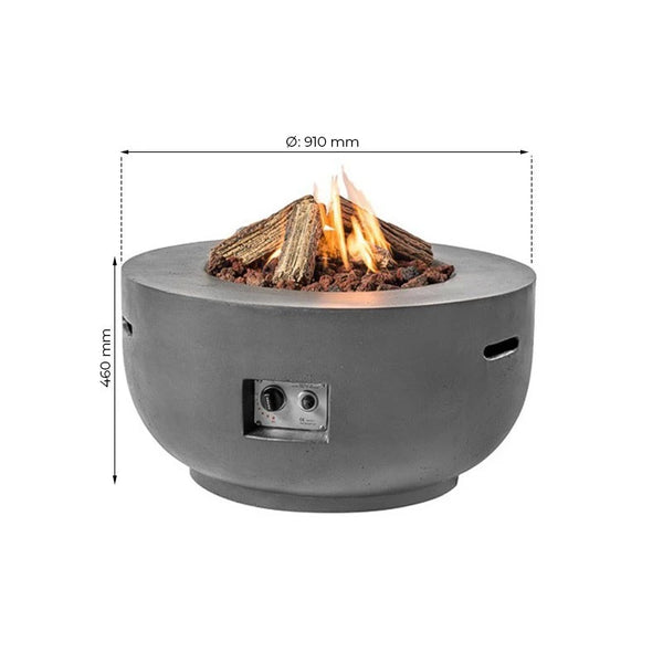 Bowl plinski kamin miza - antracit