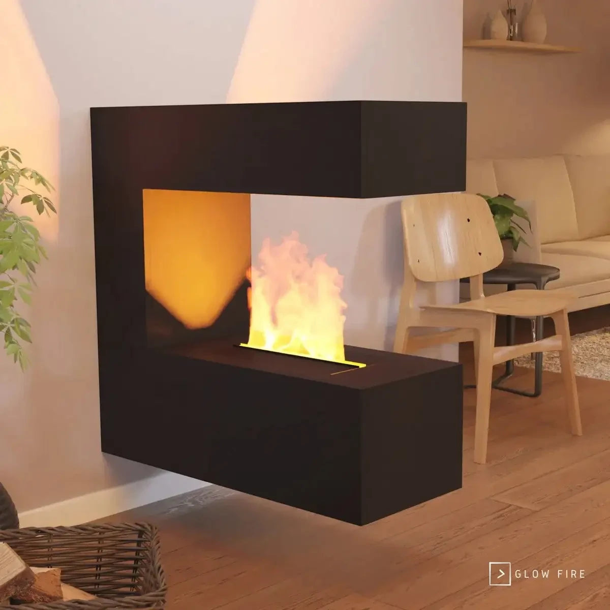 Schiller Wall Black - OMC 400 | Stenski vodni parni kamin